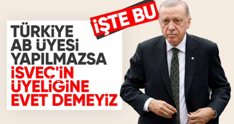 Cumhurbaşkanı Erdoğan’dan İsveç’in NATO üyeliğine AB şartı