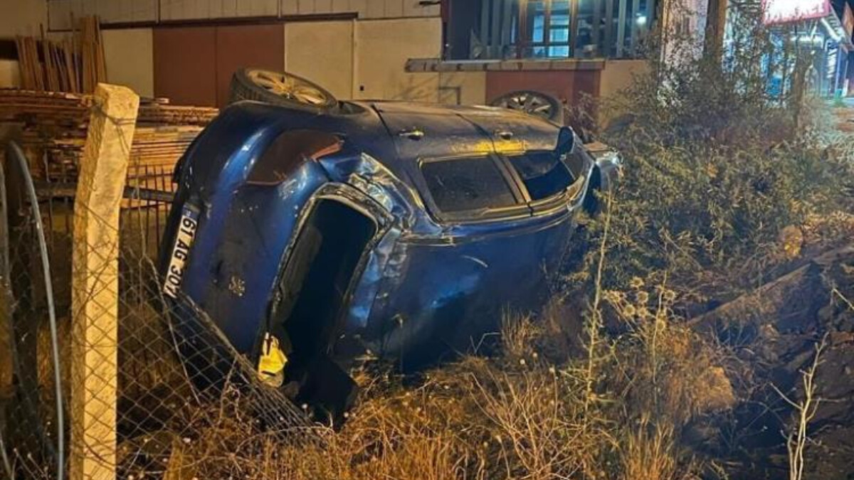 Elazığ’da bahçeye yuvarlanan otomobilde 1 kişi yaralandı