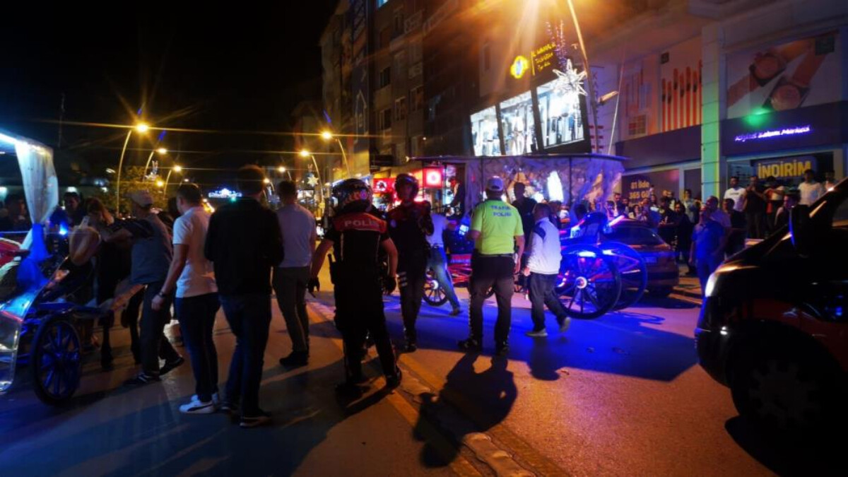 Erzurum’da faytoncular caddeyi kapatarak eylem yaptı