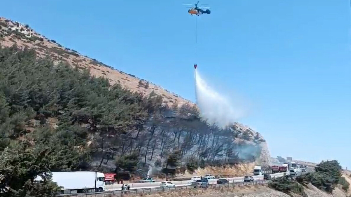 Hatay’da yol kenarında başlayarak ormana sıçrayan yangın kontrol altında