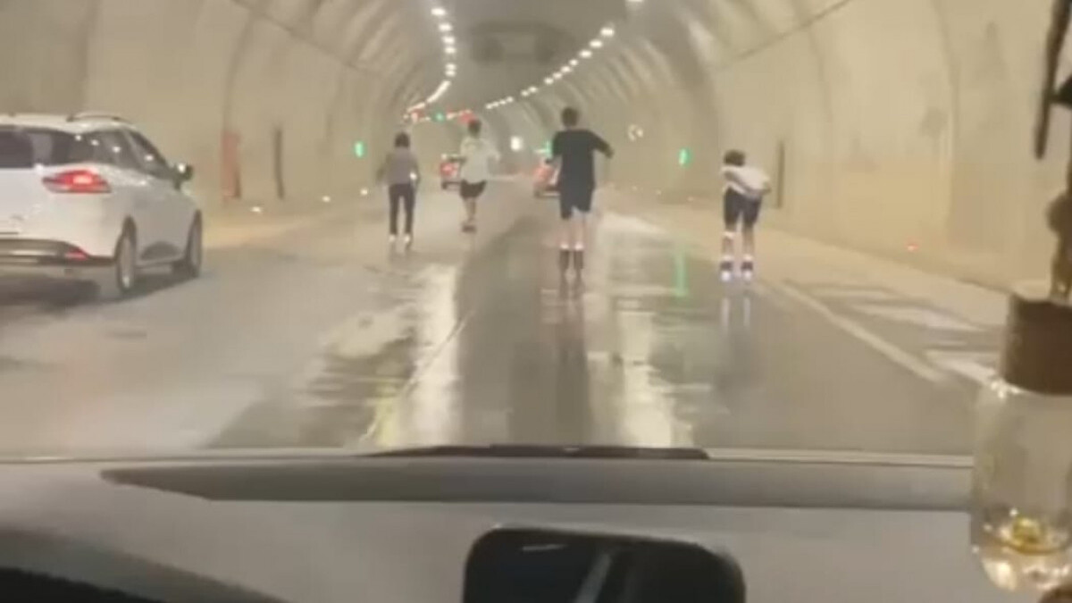 Patenli gençlerin Çamlıca Tüneli’nde tehlikeli yolculuğu