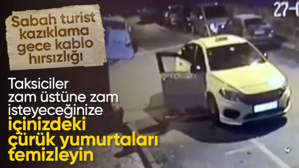 Sarı bu defa hırsızlığa karıştı! Kağıthane’de taksiyle kablo çalmaya geldiler…