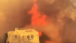 Tekirdağ’da polis ekipleri orman yangınına TOMA ile müdahale etti