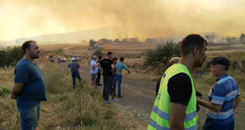 Tekirdağ’da yangın balya makinesinin kıvılcımından çıktı