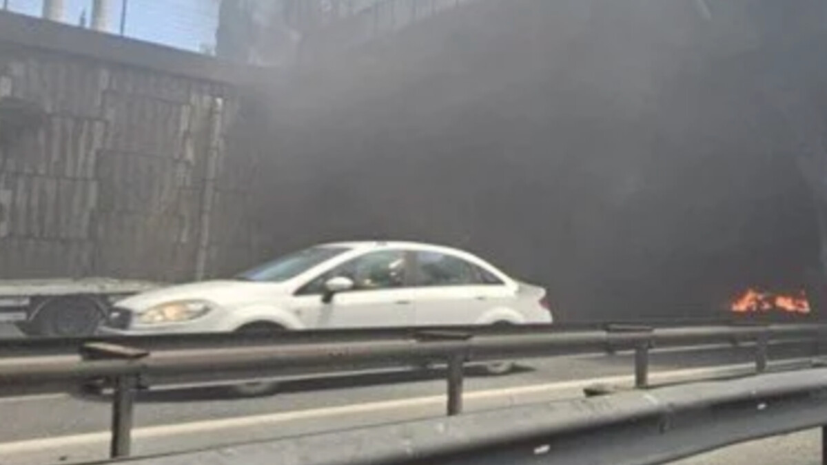 Tem Otoyolunda araç yandı! Edirne yönü trafiğe kapandı