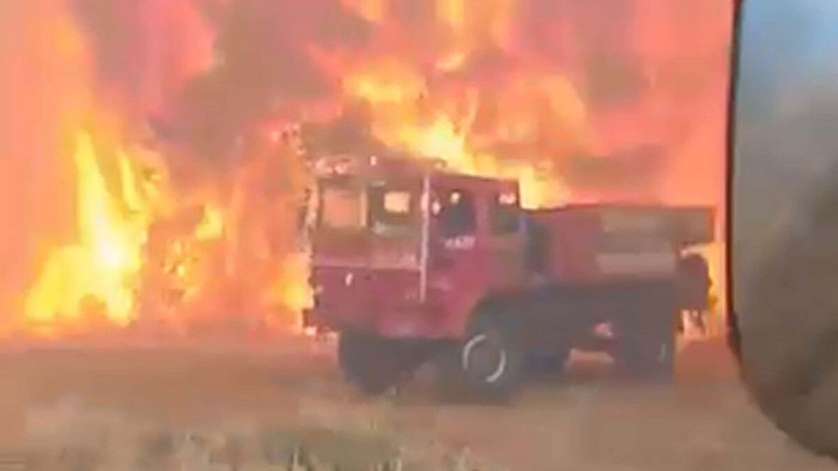 Çanakkale’de arazözle alevlerin arasında kalan orman işçisinin zor anları