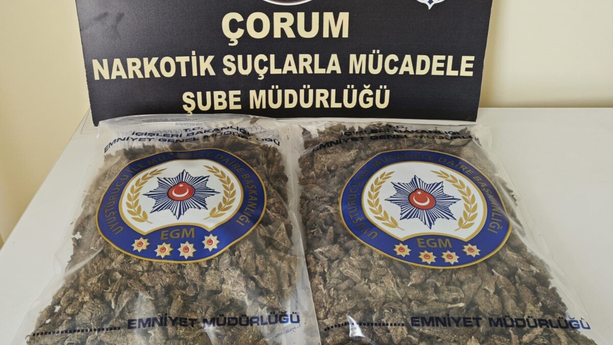 Çorum’da uyuşturucu operasyonu! Bin 80 gram skunk maddesi yakalandı