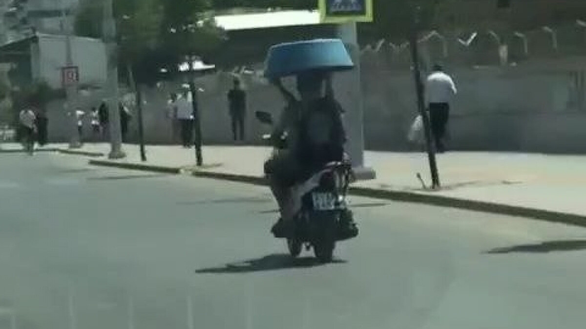 Diyarbakır’da 48 derecede leğenle korunmaya çalıştı