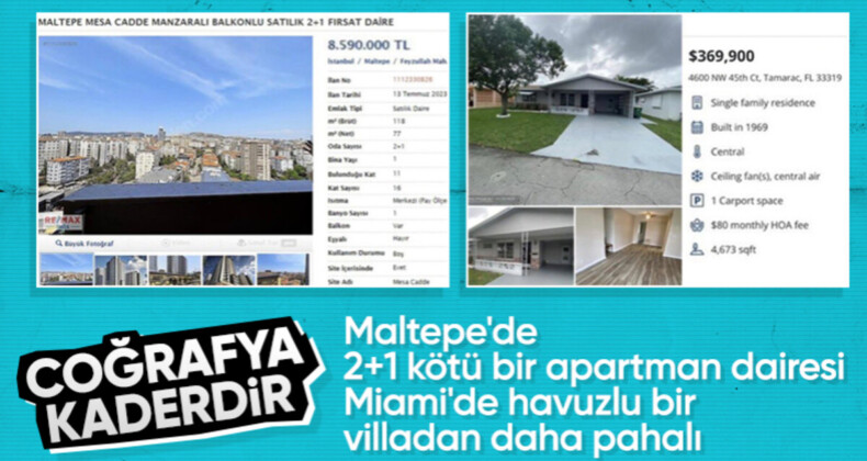 Maltepe’deki apartman dairesinin fiyatı Miami’deki havuzlu evle yarışıyor