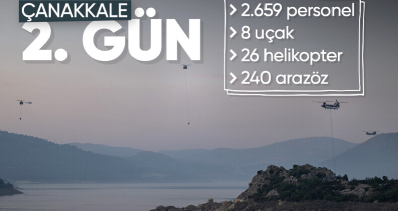 Yangın felaketiyle mücadele sürüyor! Çanakkale’de 2’nci gün…