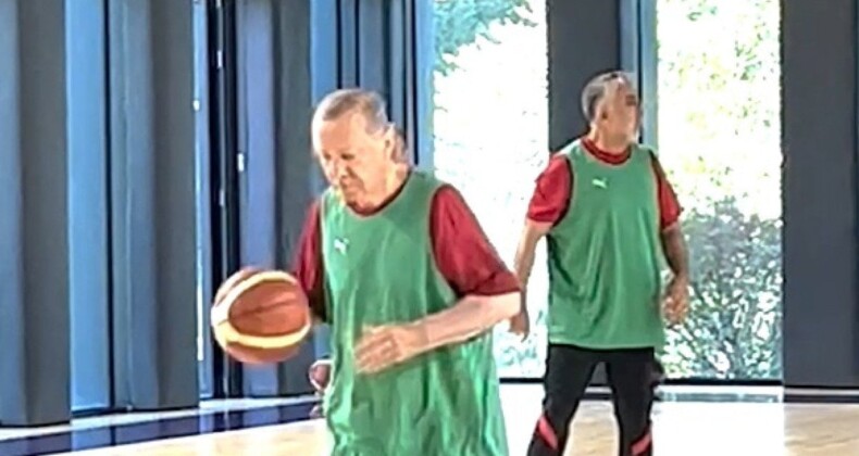 Cumhurbaşkanı Erdoğan’ın yeni basketbol performansı paylaşıldı: Masada, sahada, sporda mücadeleye devam