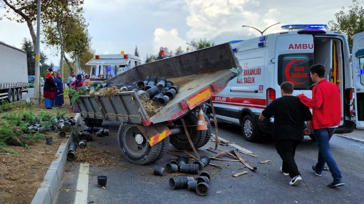 Düzce’de cip traktöre çarptı: 1’i ağır, 6 yaralı