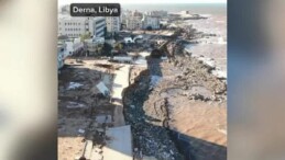 Libya’dan selin bıraktığı enkaz havadan görüntülendi