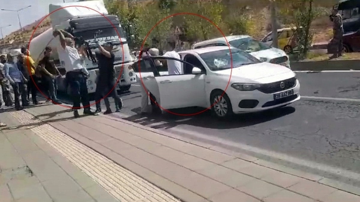 Mardin’de trafikte taşlı-yumruklu yol vermeme kavgası