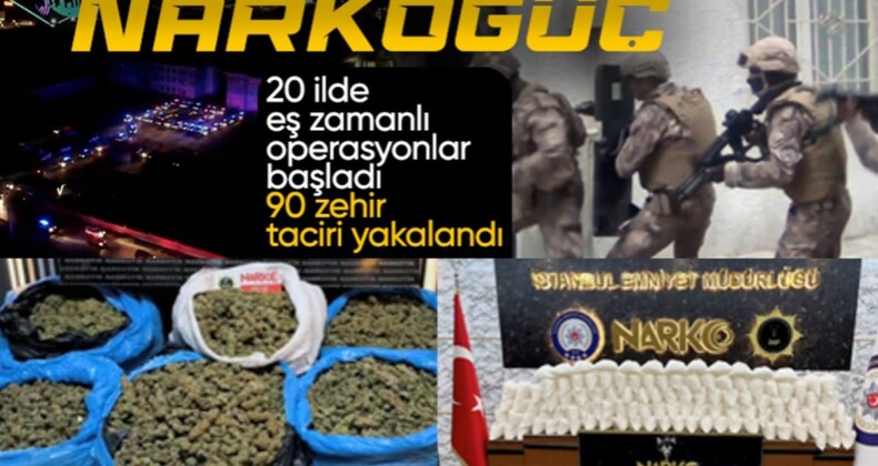 NARKOGÜÇ operasyonu! 20 ilde 90 zehir taciri enselendi…