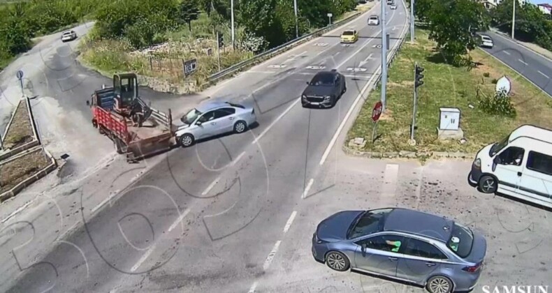 Samsun’da kırmızı ışıkta geçen şahıs kazaya neden oldu