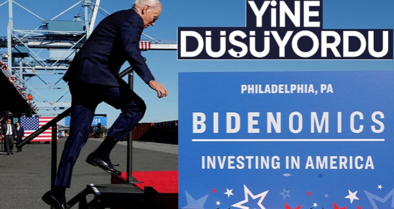 ABD Başkanı Biden yine tökezledi: Sahneye çıkarken düşüyordu