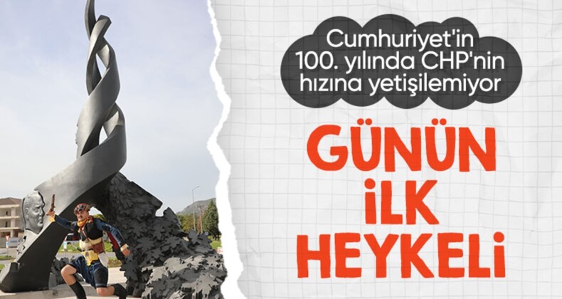 CHP’nin 100. yıl kutlamaları: Günün ilk heykeli Muğla’dan…