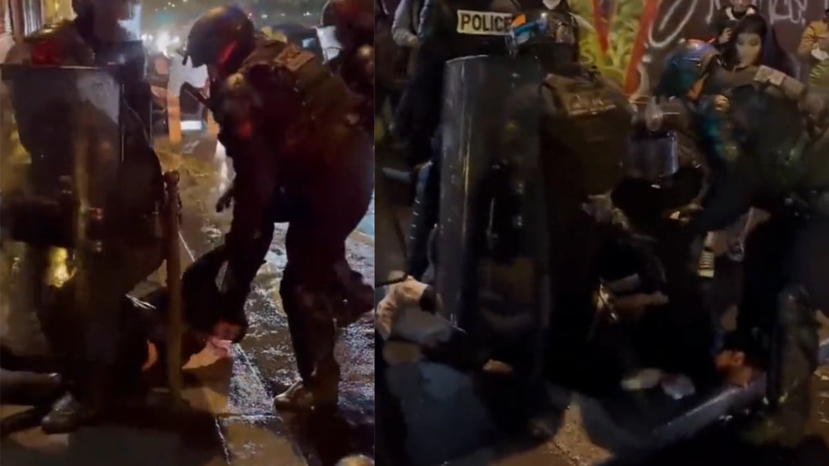 Fransa’da Filistin’e destek gösterisi! Polis göstericinin başını ezerek tutukladı