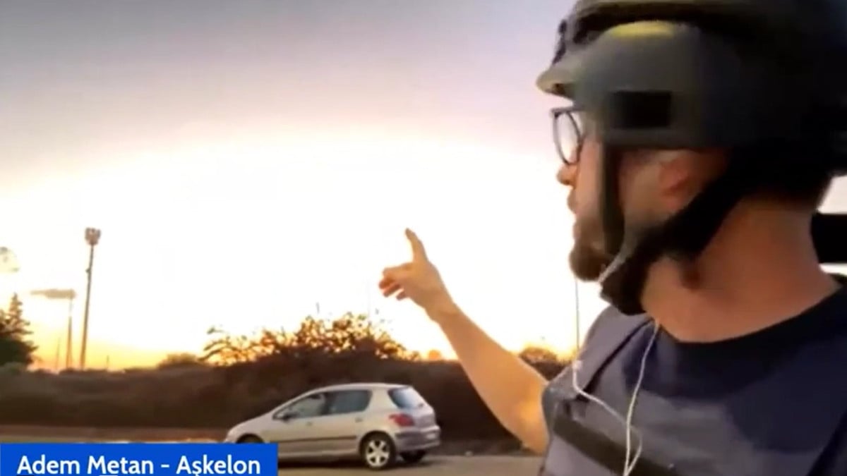 Gazeteci Adem Metan’ın Ensonhaber canlı yayınına bağlandığı anlarda füzeler patladı