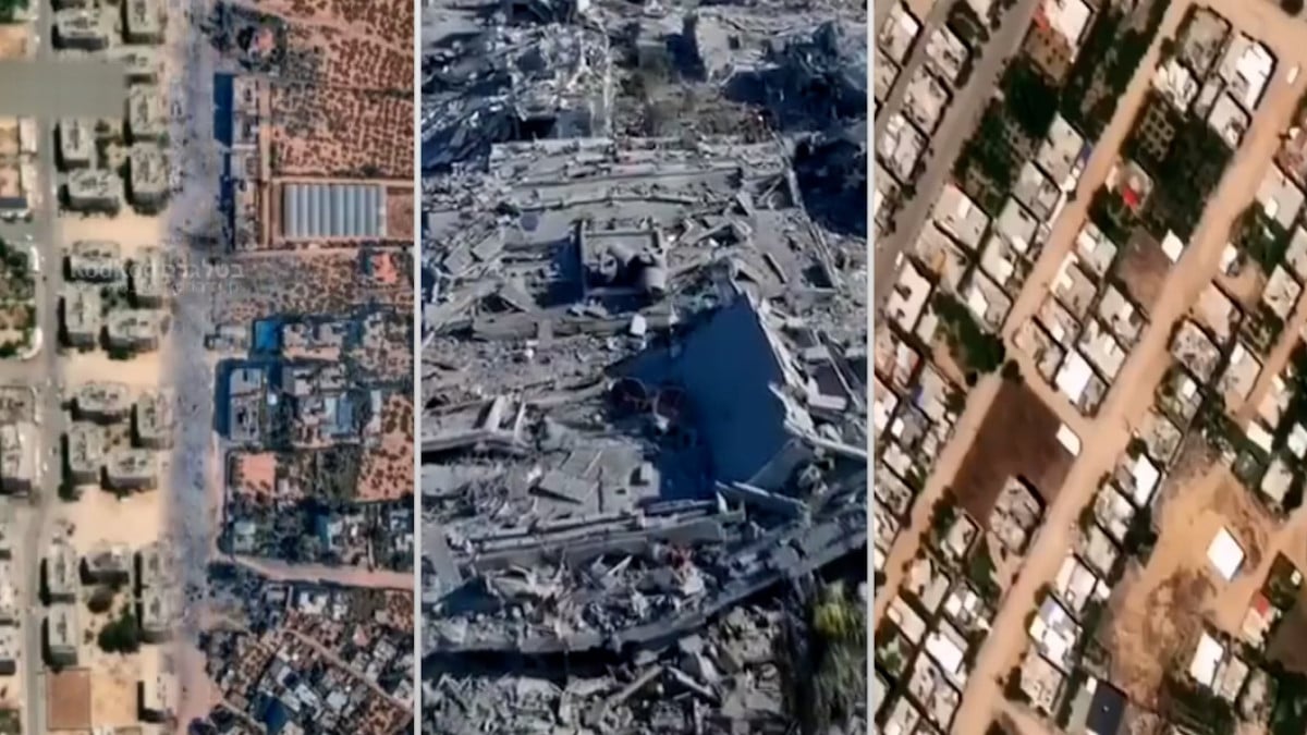 İsrail’in Gazze’de yıktığı mahalle uydudan görüntülendi