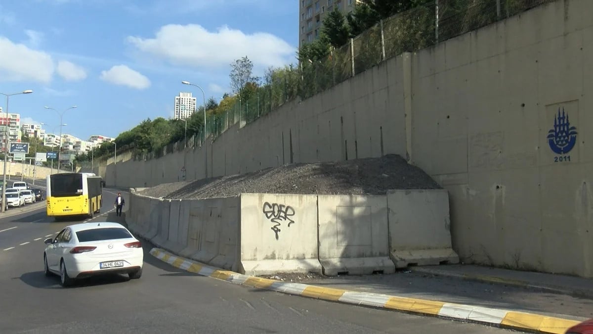 İstanbul’da kayan istinat duvarının çökmesi kum konularak engellenmeye çalışıldı