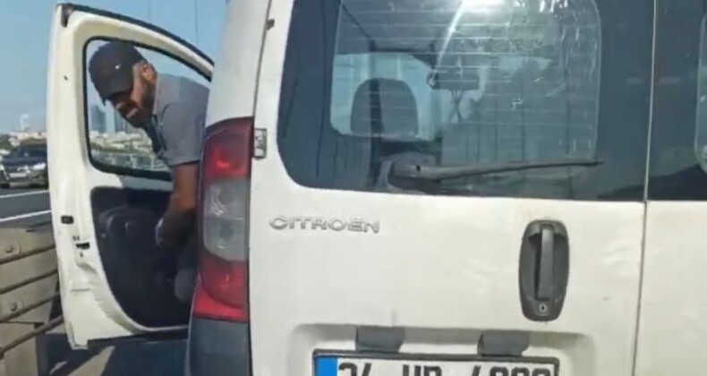 İstanbul’da köprüde kavga! Otomobili yumrukladı, aile korku dolu anlar yaşadı