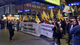 İsviçre’de PKK destekçilerinden TSK’nın PKK hedeflerine yaptığı operasyonlara protesto