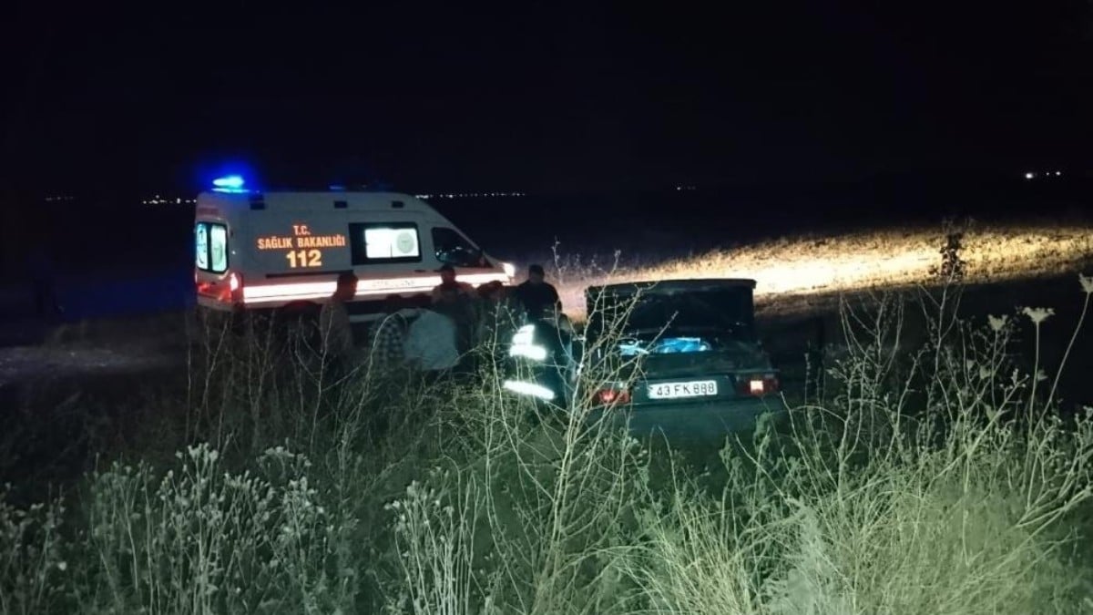 Kütahya’da şarampole devrilen otomobilde 1 kişi yaralandı