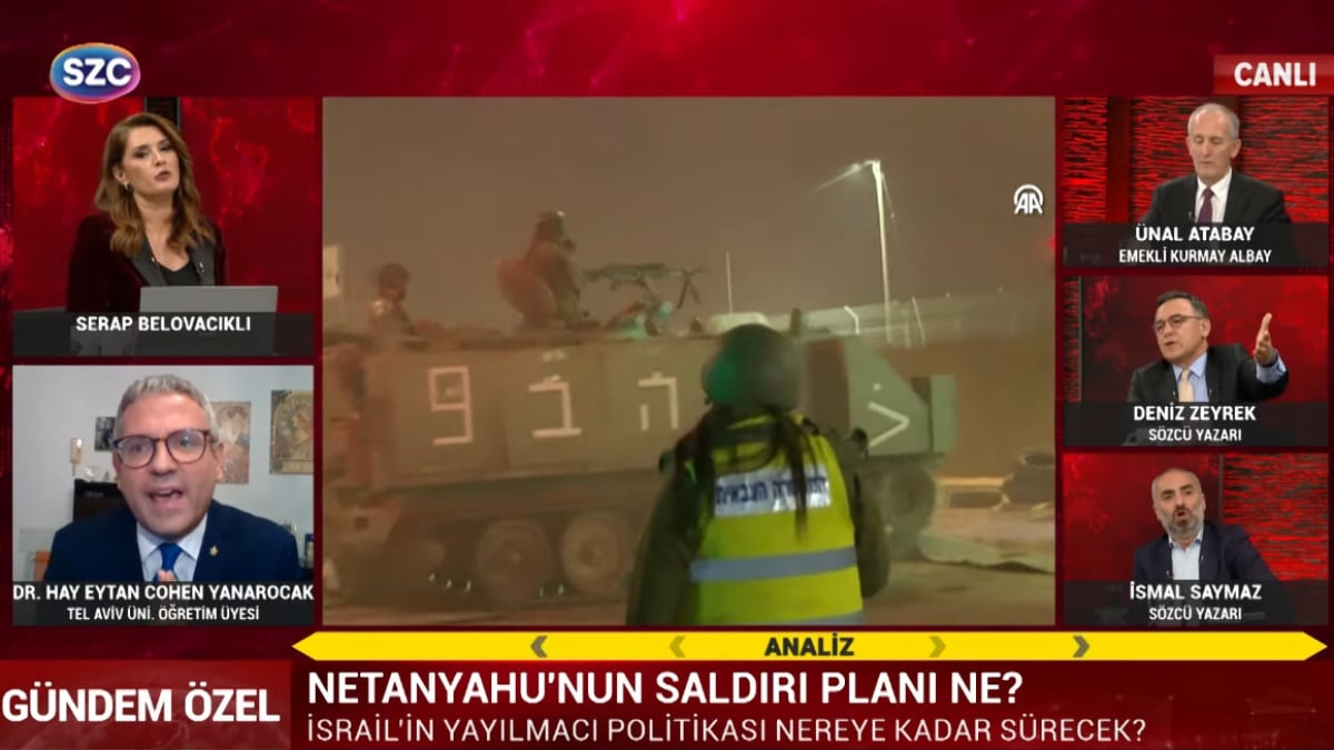 Sözcü TV’de skandal sözler! İsrailli Cohen Yanarocak’tan savaş savunması: ‘Biz kesip biçmeyelim mi’
