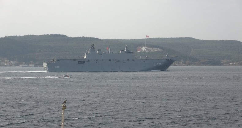 ‘TCG Anadolu’ Çanakkale Boğazı’ndan geçti