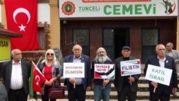 Tunceli Cemevi’nde İsrail’e lanet Filistin’e destek