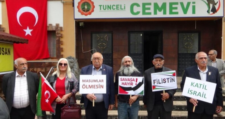 Tunceli Cemevi’nde İsrail’e lanet Filistin’e destek