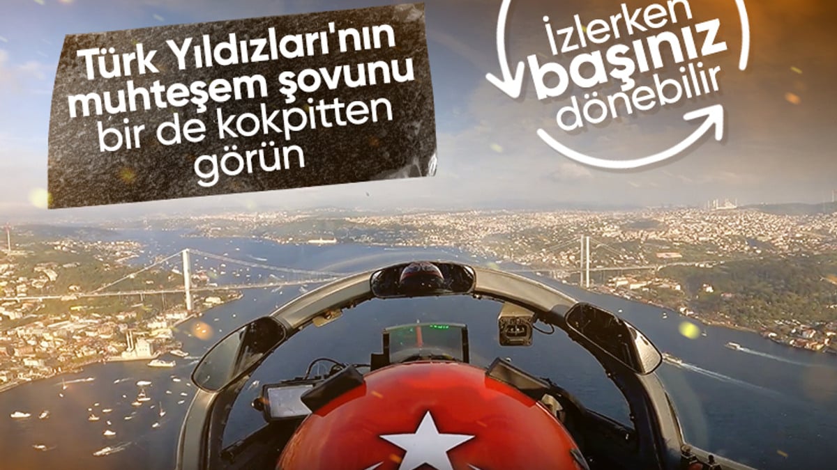 Türk Yıldızları’nın İstanbul semalarındaki gösterisi kokpit kamerasında
