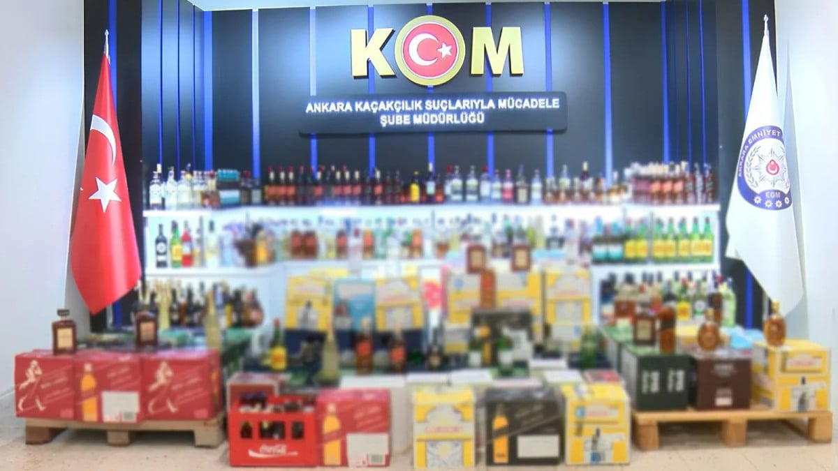 Ankara’da 7,5 milyon lira değerinde kaçak içki ele geçirildi