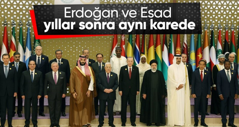 Cumhurbaşkanı Erdoğan Riyad’da: Liderler aile fotoğrafı çektirdi