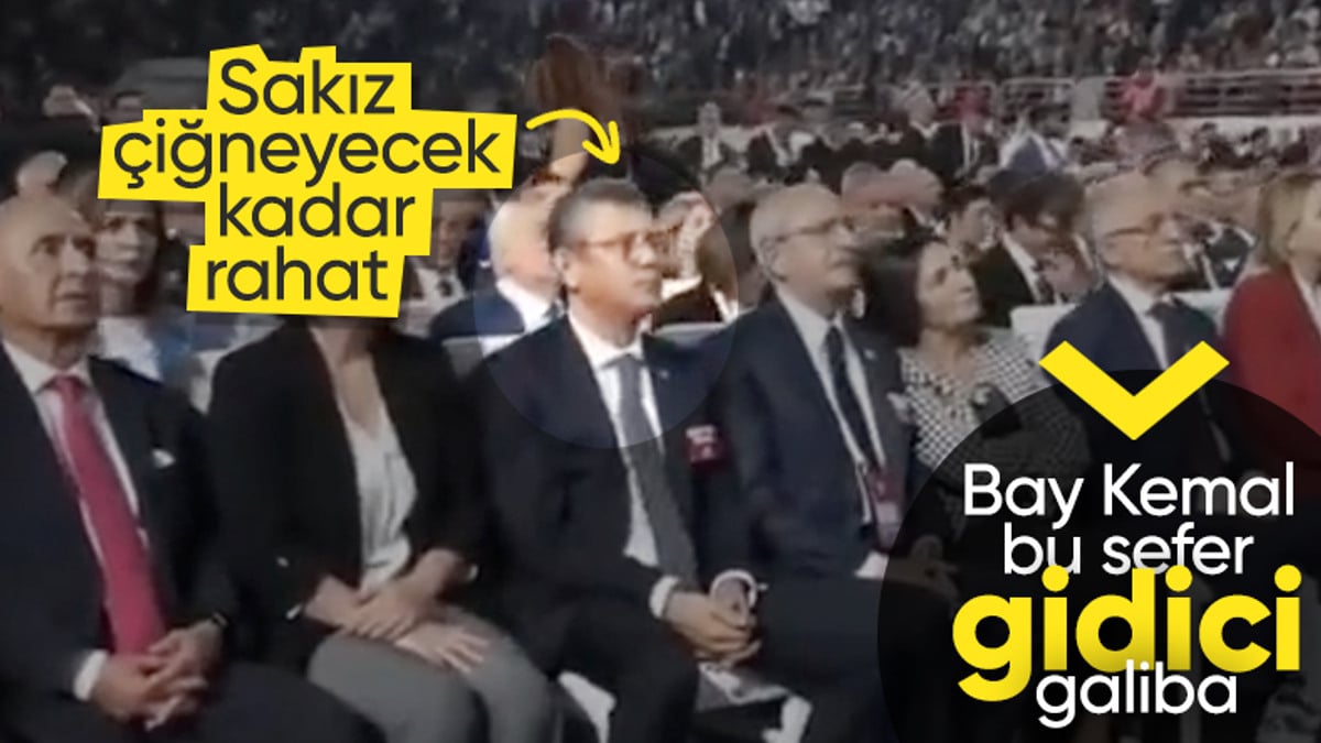 Genel başkan adayı Özgür Özel, CHP kurultayında sakız çiğnedi