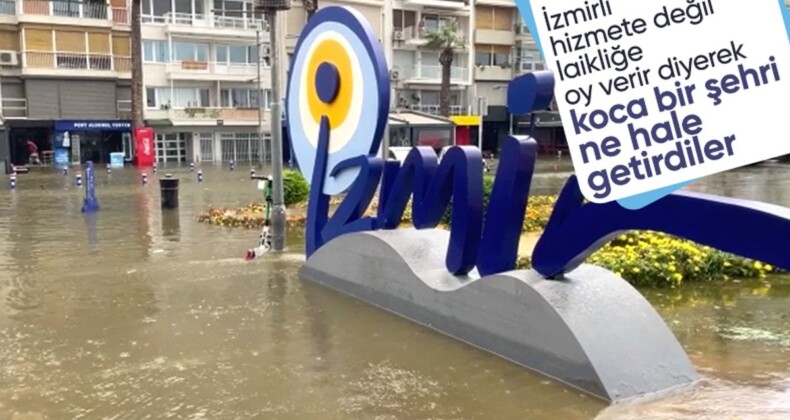 İzmir’de her yağmur sonrası aynı manzara! Cadde ve sokaklar göle döndü…