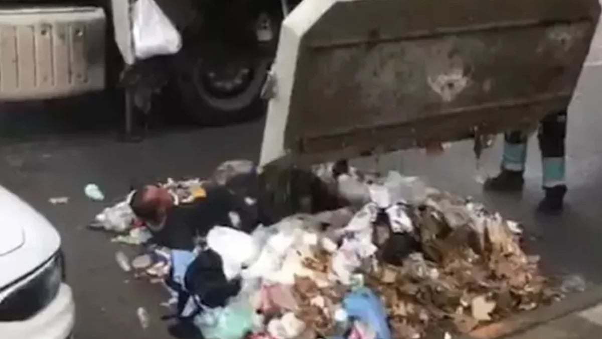 Kadıköy’de yağıştan korunmak için çöp konteynerinde iki gün kaldı: Vinçle çıkarıldı