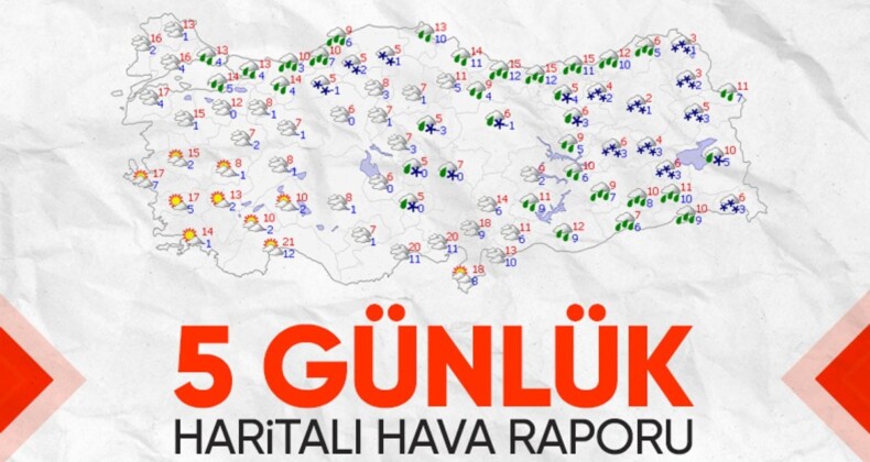 Kar yurda giriş yaptı! Meteoroloji 5 günlük hava tahmini raporunu paylaştı