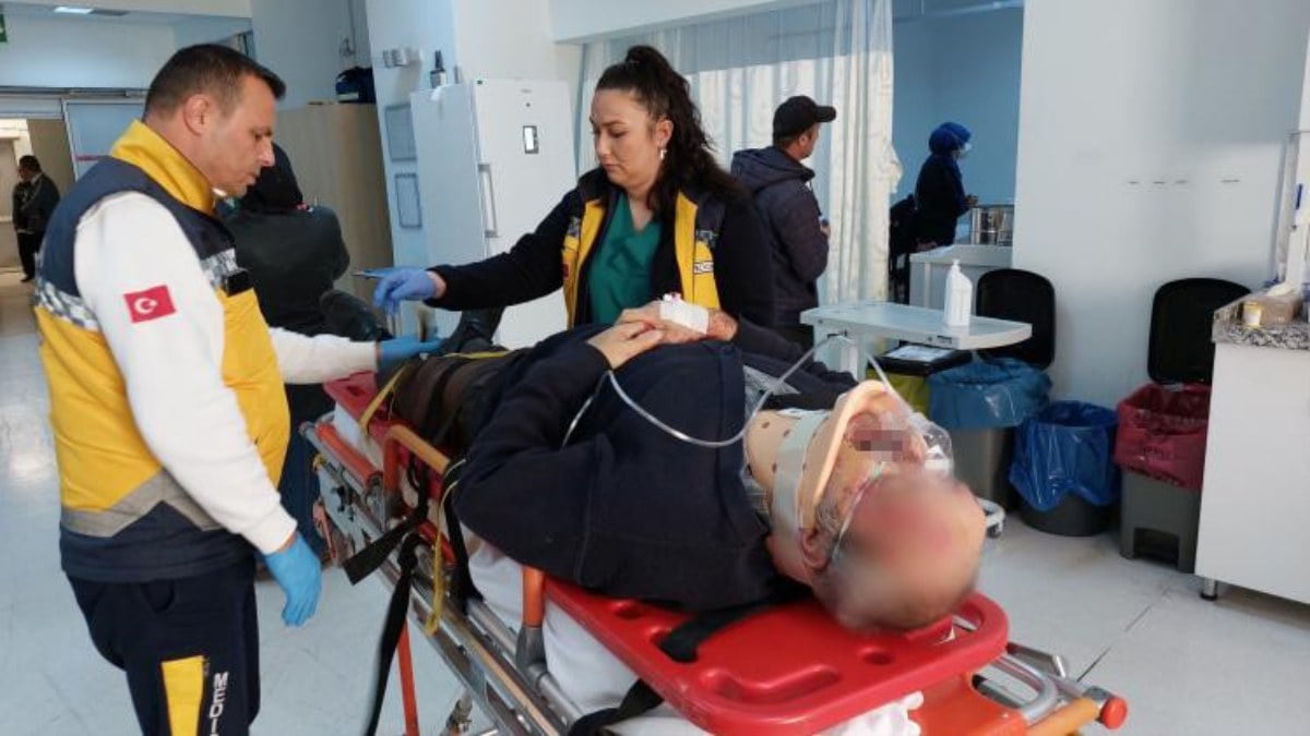 Samsun’daki bisiklet sürücüsünün kafasına demir su borusu isabet etti