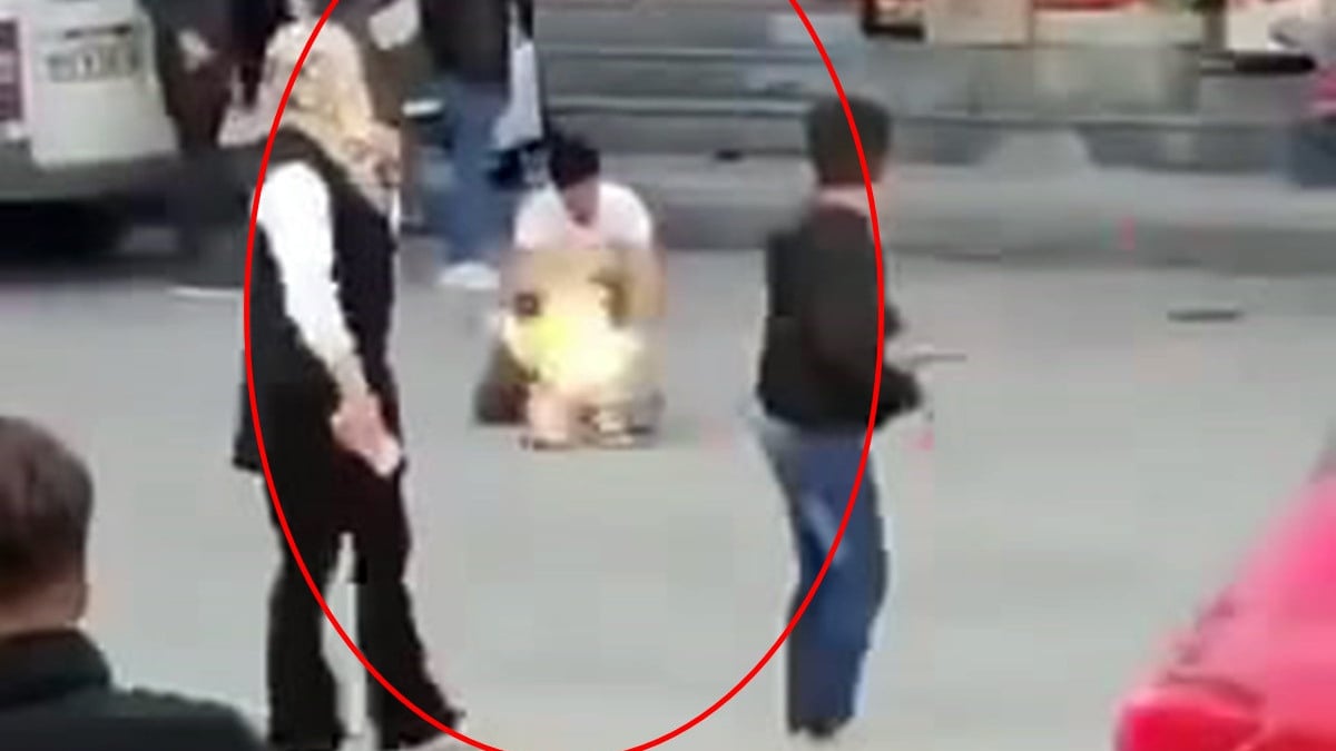 Şırnak’ta yanan piknik tüpünü balkondan sokağa attı: Kalabalığın arasına düştü