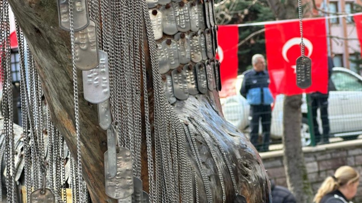 12 şehidimizin künyeleri Şehit Ağacı’na çakıldı