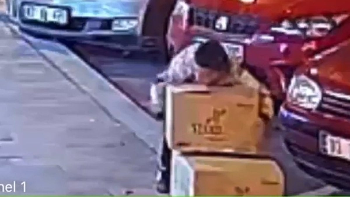 Afyonkarahisar’da boyu kadar ayakkabı kolisini çalıp kayıplara karıştı