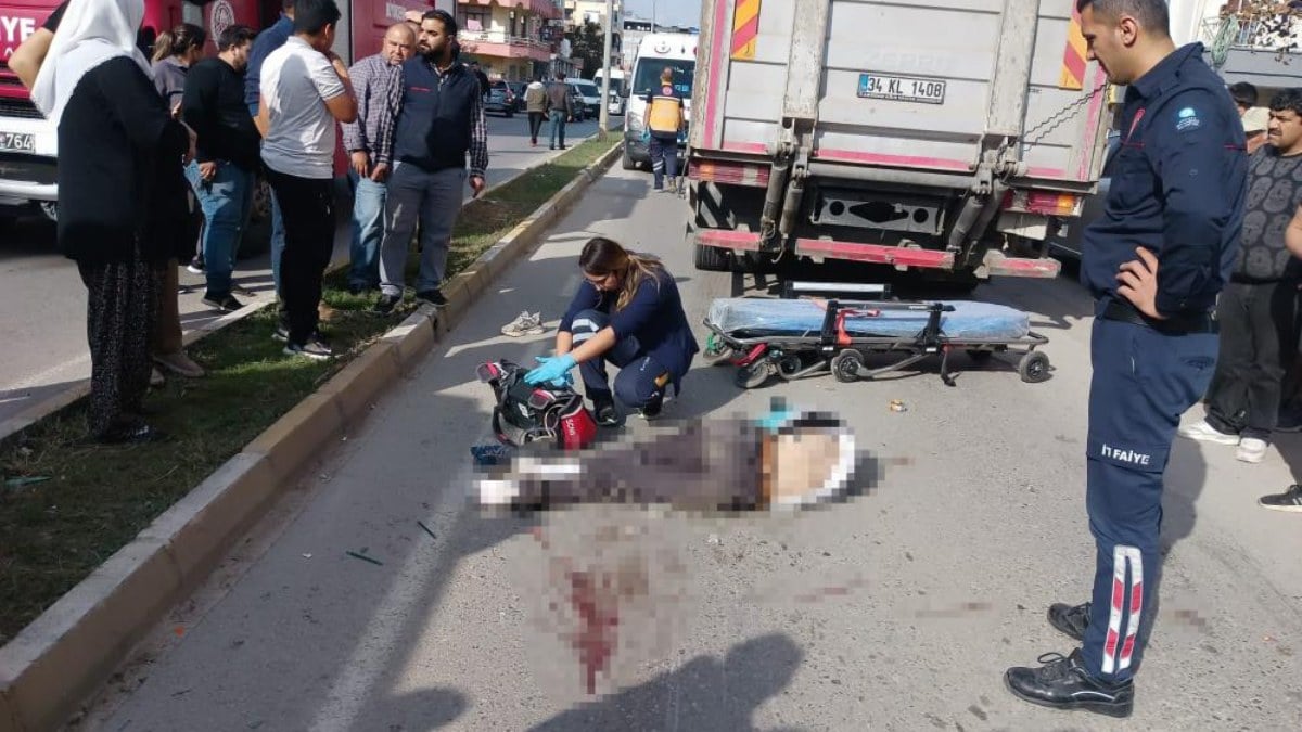 Antalya’da feci kaza: Motosikletli genç kamyonun altında kaldı