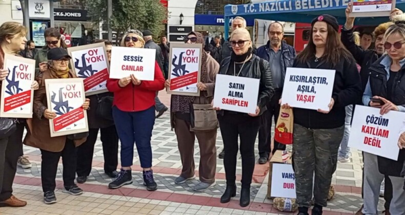 Aydın’da hayvanseverler eylem düzenledi: ‘Başıboş insan sorunu var’