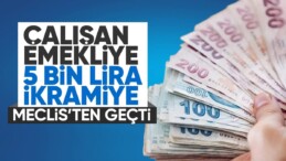 Çalışan emekliye 5 bin TL ikramiye yasalaştı