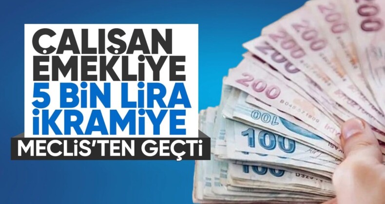 Çalışan emekliye 5 bin TL ikramiye yasalaştı