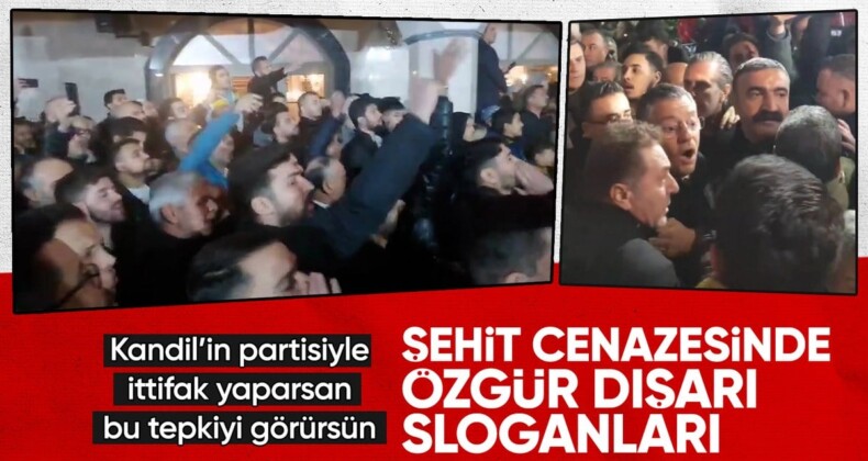 CHP lideri Özgür Özel’e şehit cenazesinde tepki! ‘Özgür dışarı’