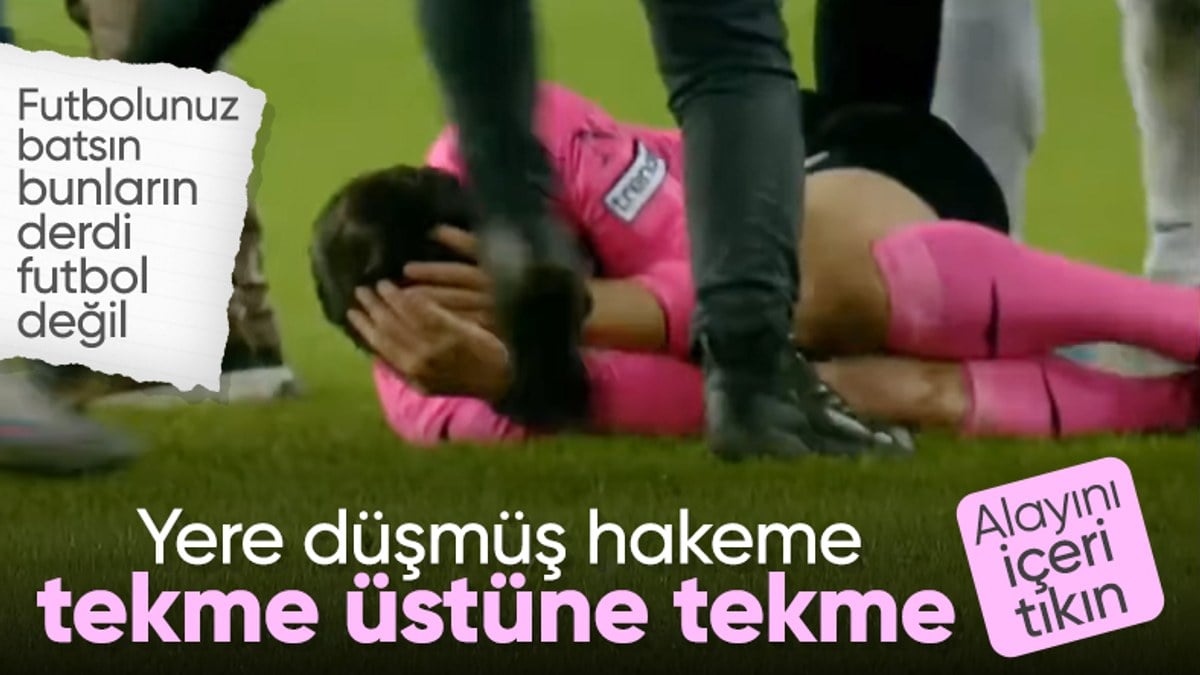Futbol dünyası bu görüntüleri unutmayacak: Halil Umut Meler’e tekme üstüne tekme